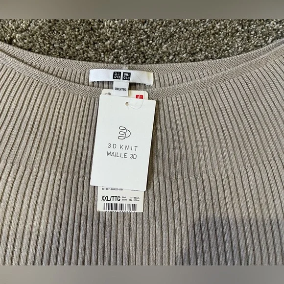Uniqlo Size XXL Women's Ribbed Sweater - Light Taupe - Picture 7 of 11